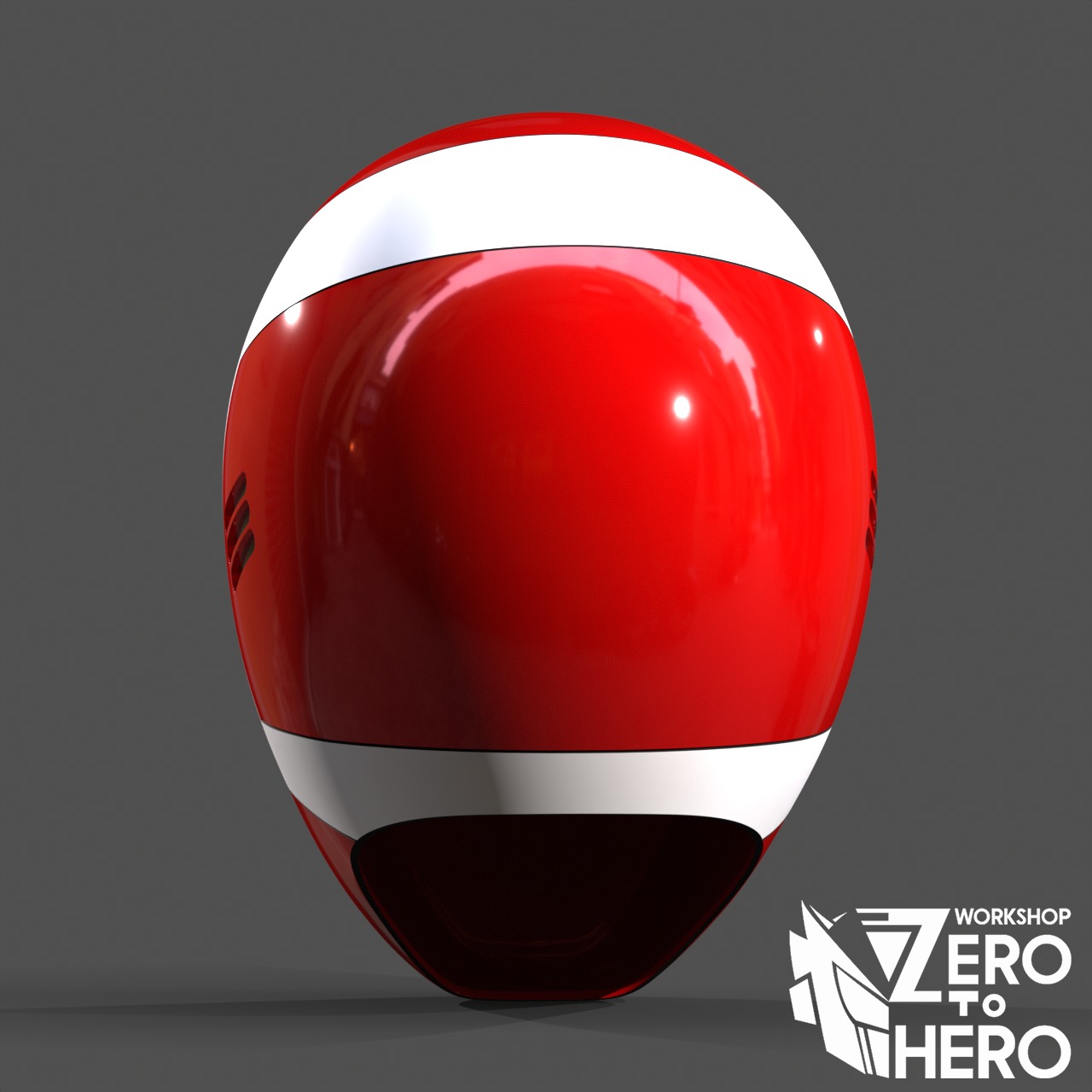Power Ranger In Space Red Helmet 3D print model_3
