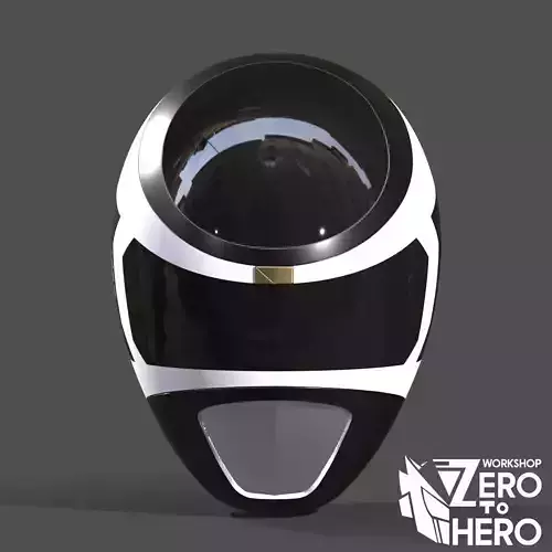 Power Ranger In Space Black Helmet 3D print model
