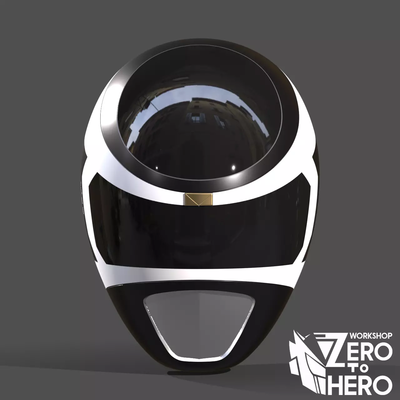 Power Ranger In Space Black Helmet 3D print model_0