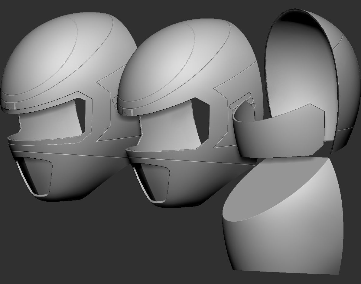 Power Ranger In Space Black Helmet 3D print model_5