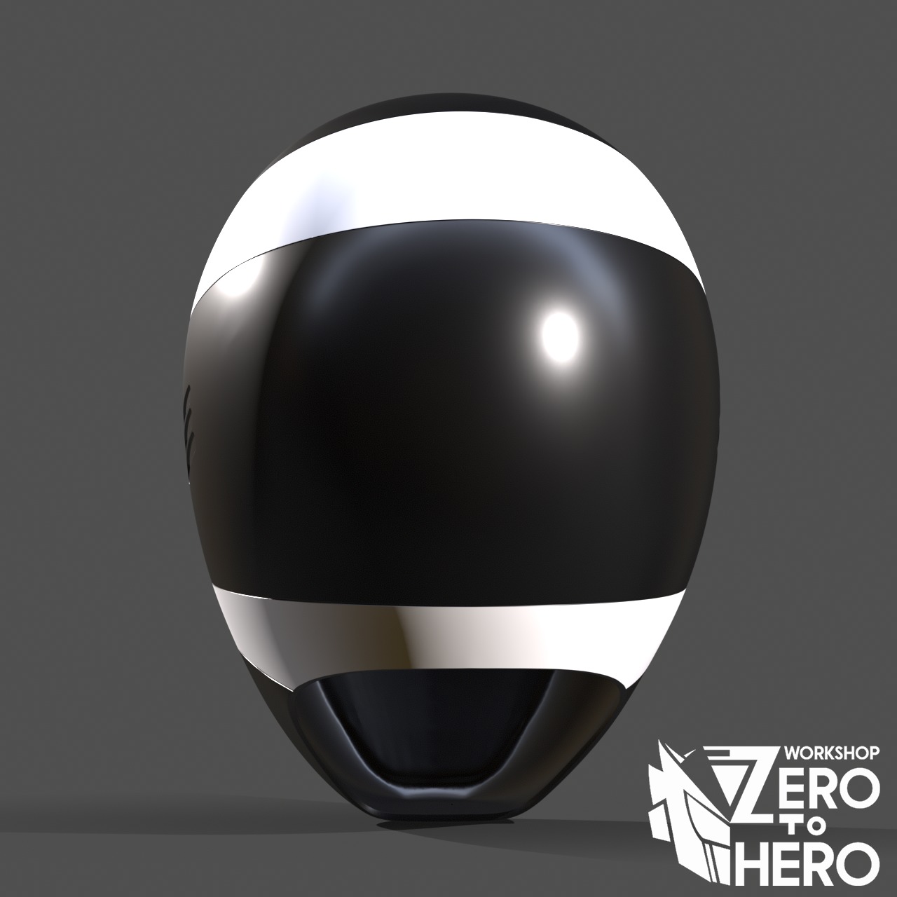 Power Ranger In Space Black Helmet 3D print model_4