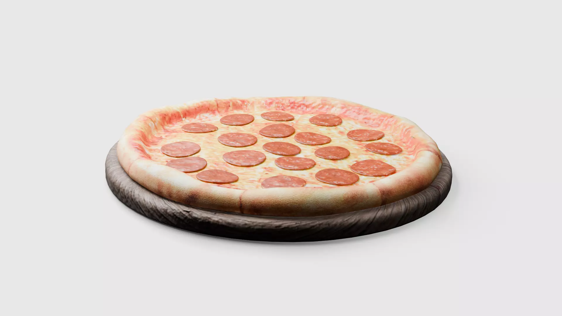 Pizza Pepperoni  Low-poly 3D model_0