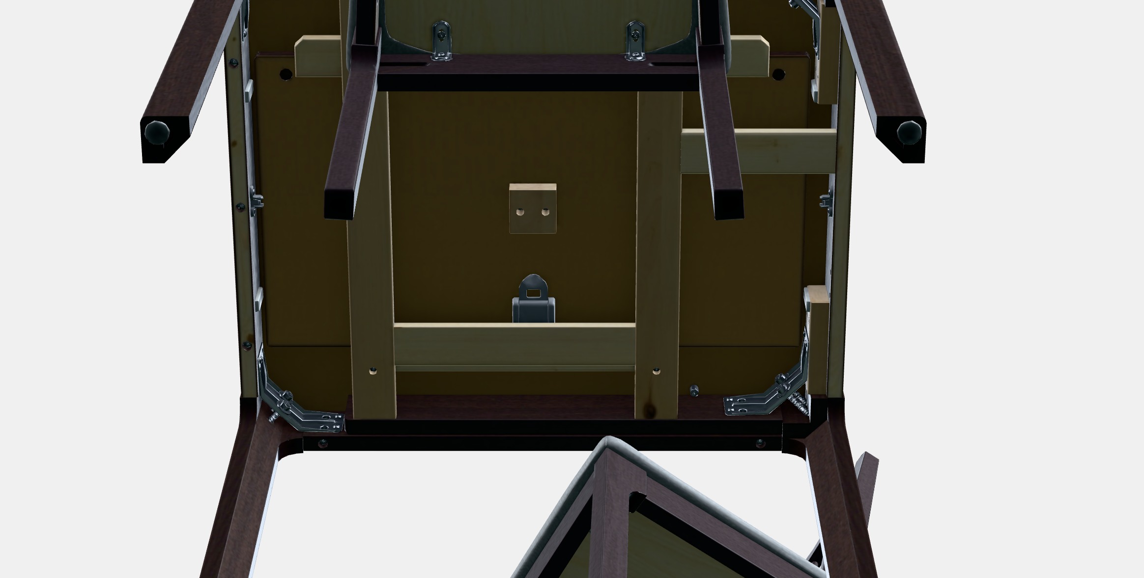 EKEDALEN - EKEDALEN Table and 2 chairs 1 Low-poly 3D model_3