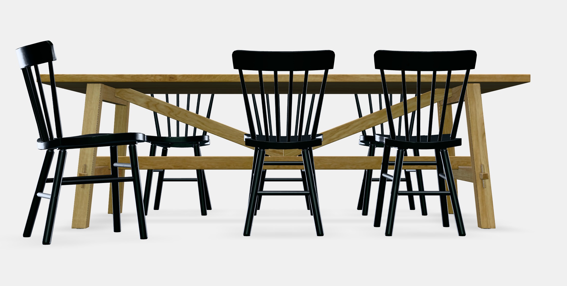 MOCKELBY - NORRARYD Table and 6 chairs Low-poly 3D model_12
