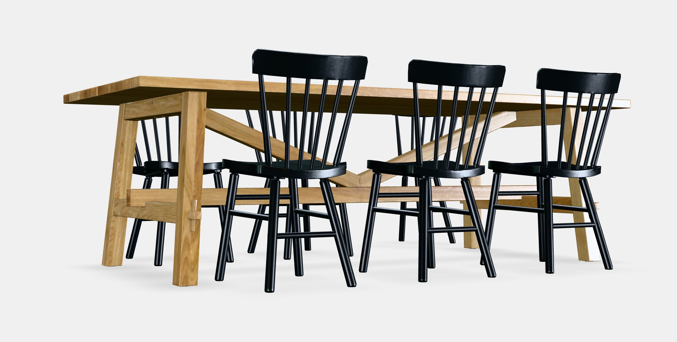 MOCKELBY - NORRARYD Table and 6 chairs Low-poly 3D model_2