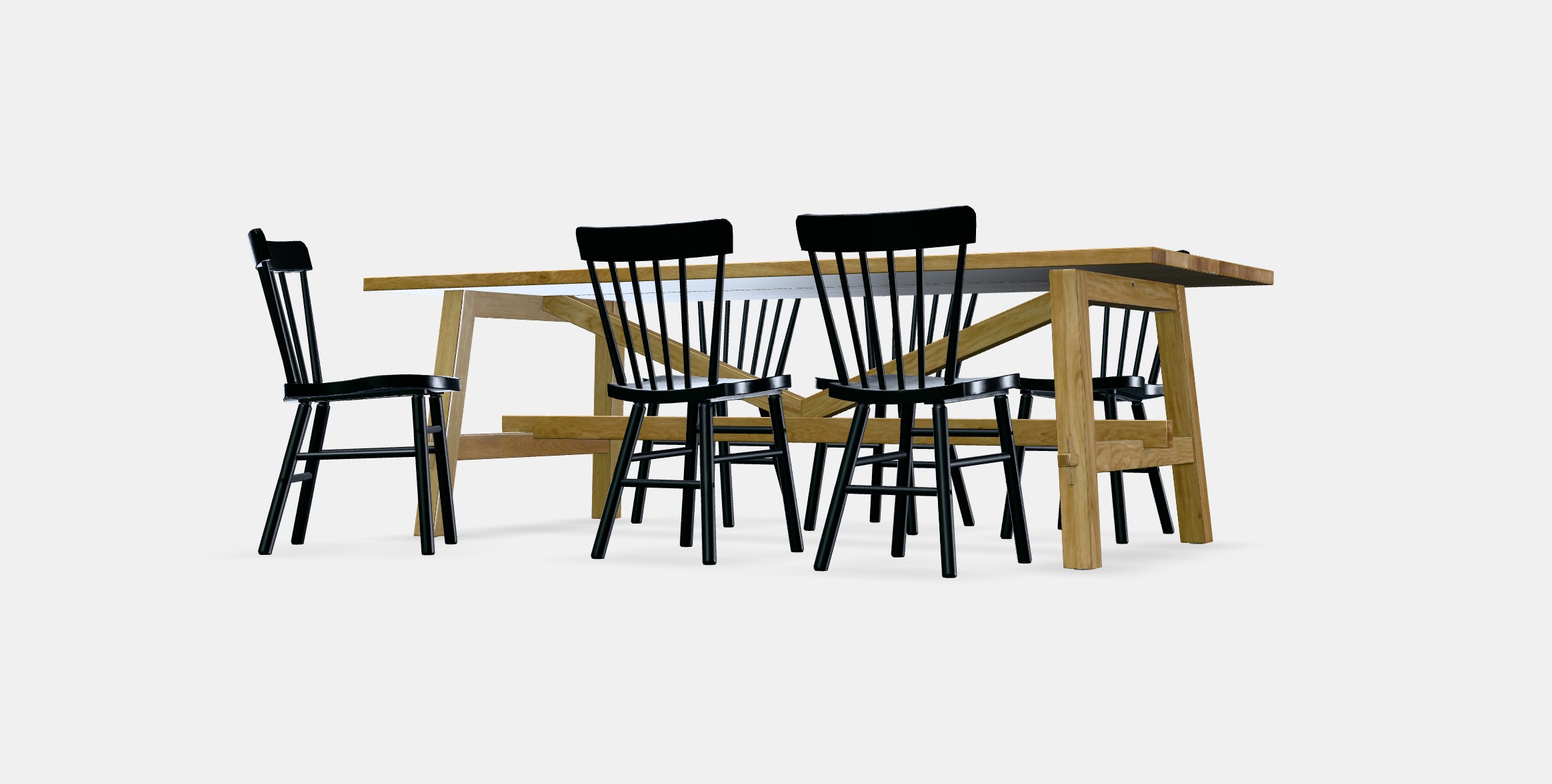 MOCKELBY - NORRARYD Table and 6 chairs Low-poly 3D model_14