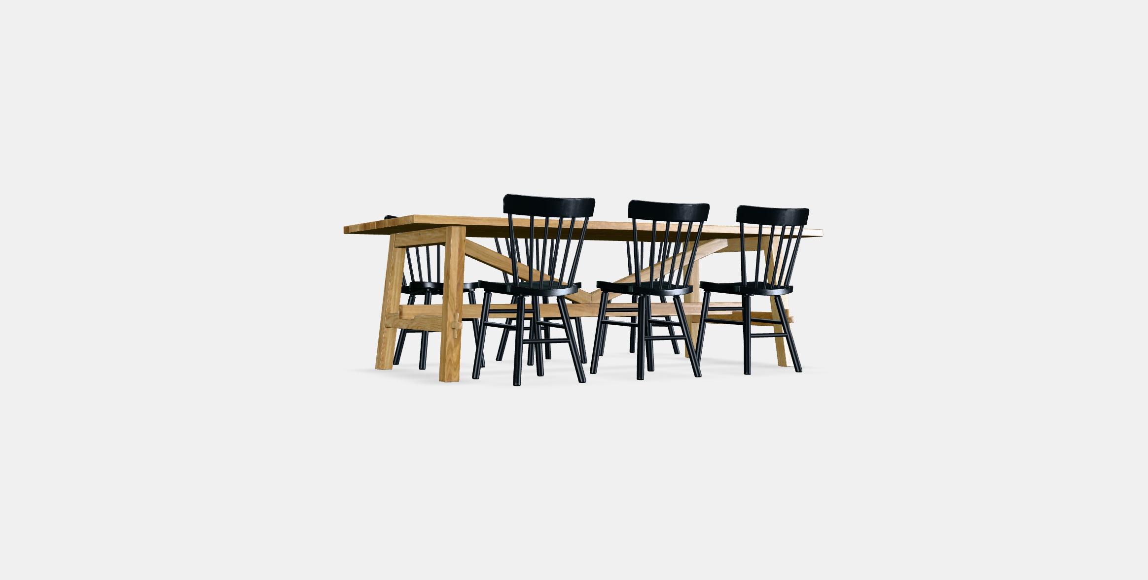 MOCKELBY - NORRARYD Table and 6 chairs Low-poly 3D model_16