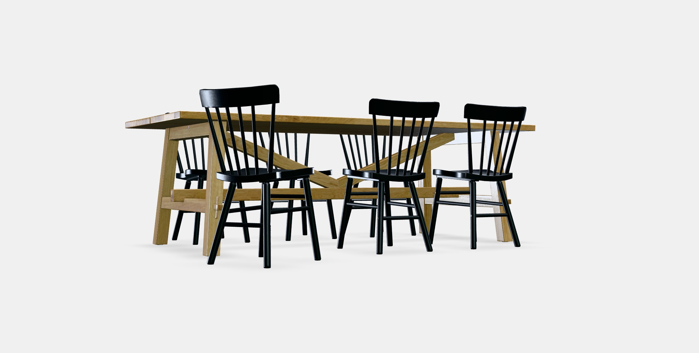 MOCKELBY - NORRARYD Table and 6 chairs Low-poly 3D model_9