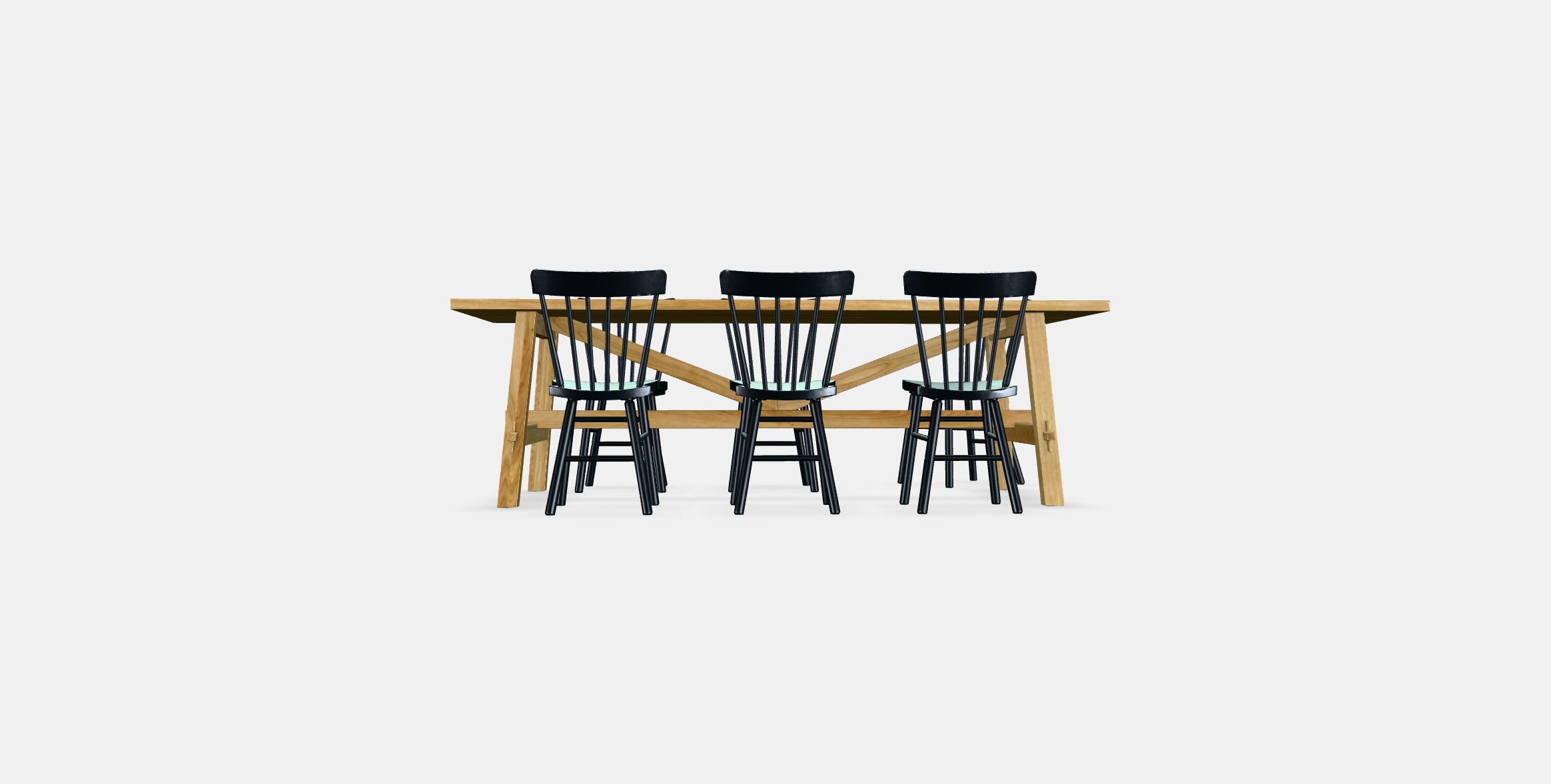 MOCKELBY - NORRARYD Table and 6 chairs Low-poly 3D model_15