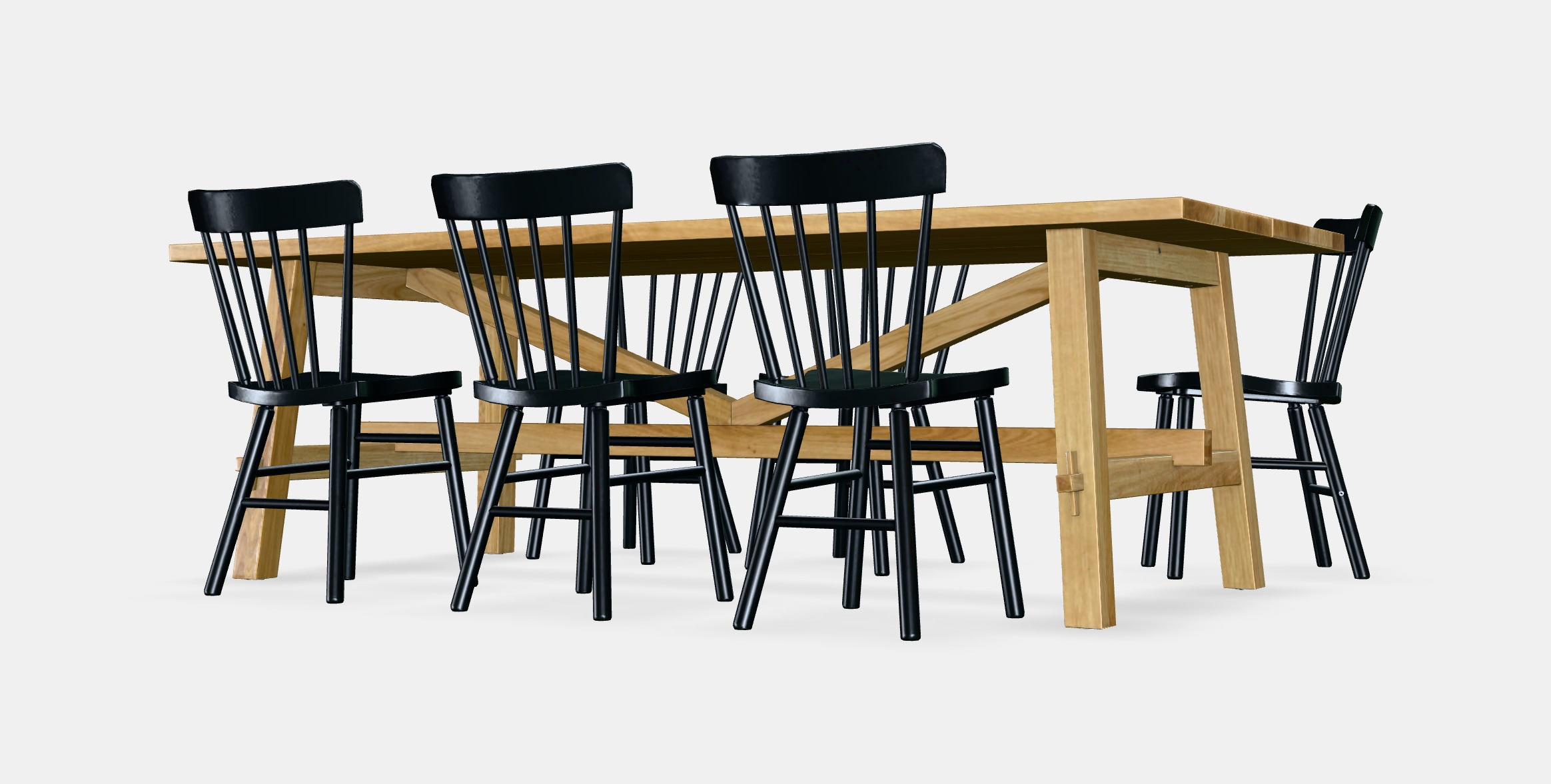 MOCKELBY - NORRARYD Table and 6 chairs Low-poly 3D model_6