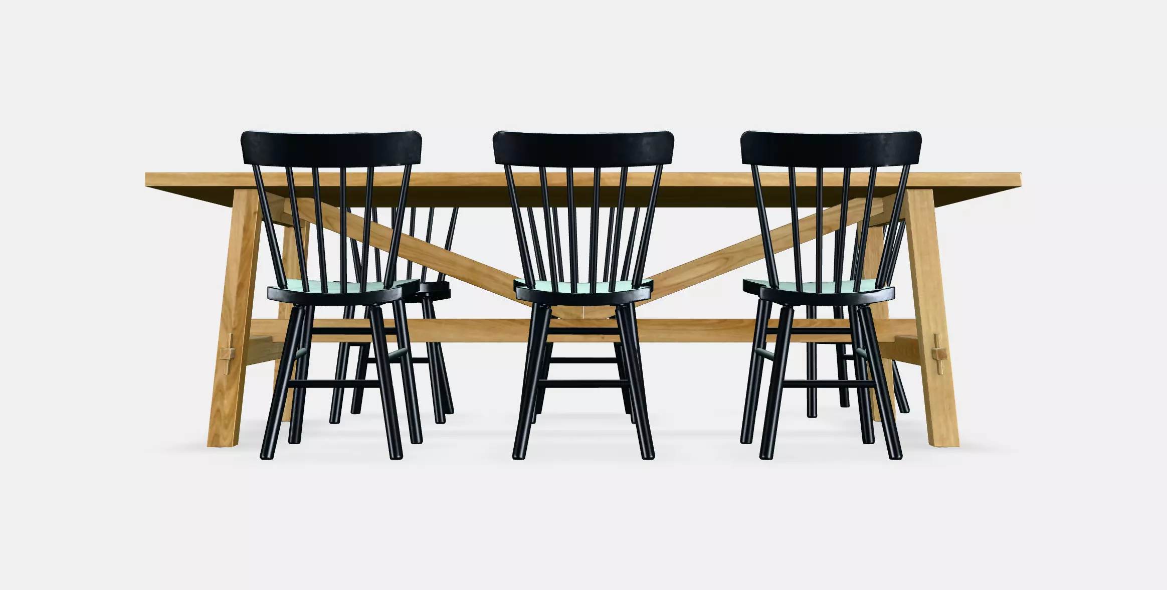 MOCKELBY - NORRARYD Table and 6 chairs Low-poly 3D model_0