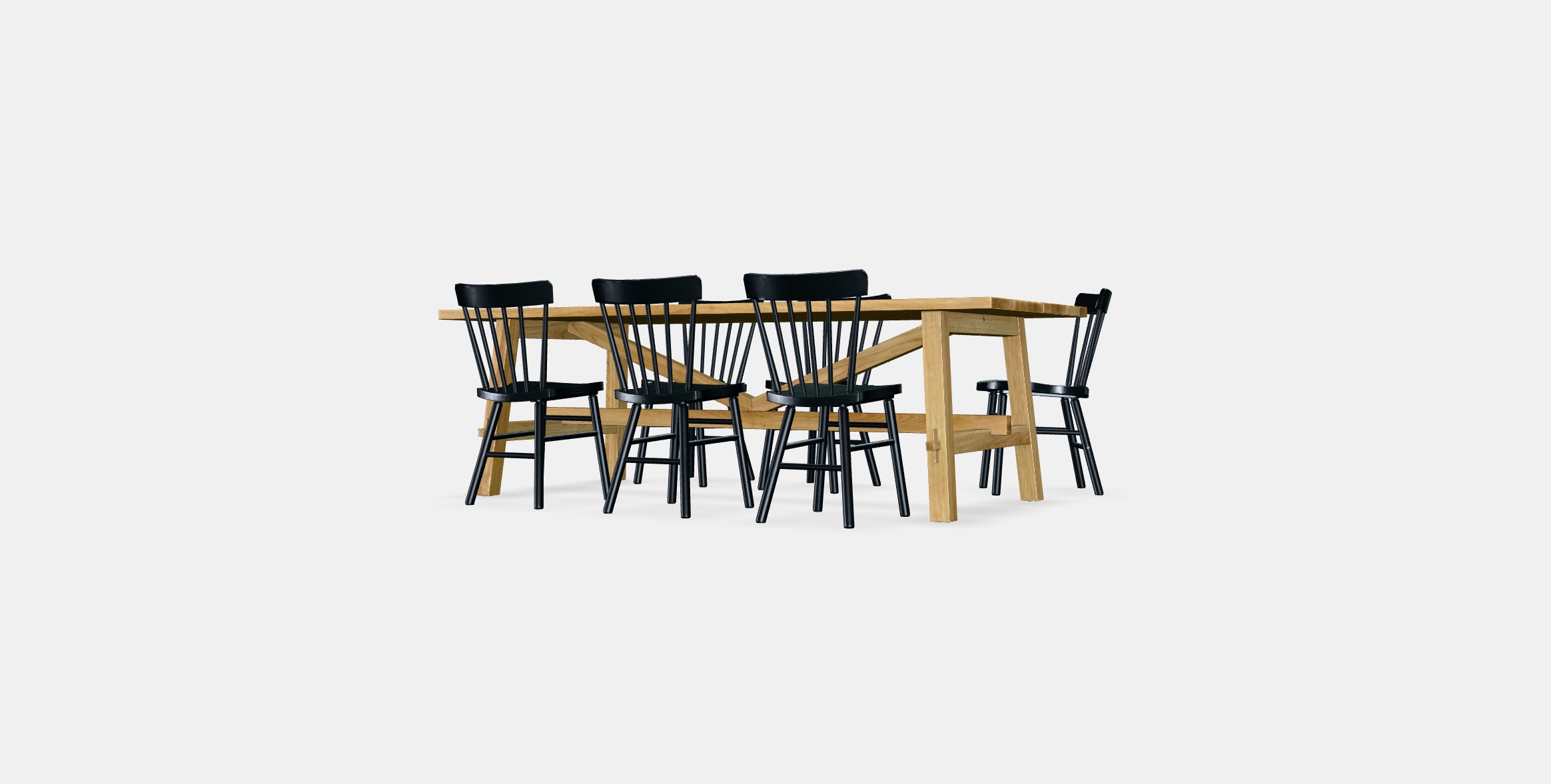 MOCKELBY - NORRARYD Table and 6 chairs Low-poly 3D model_5
