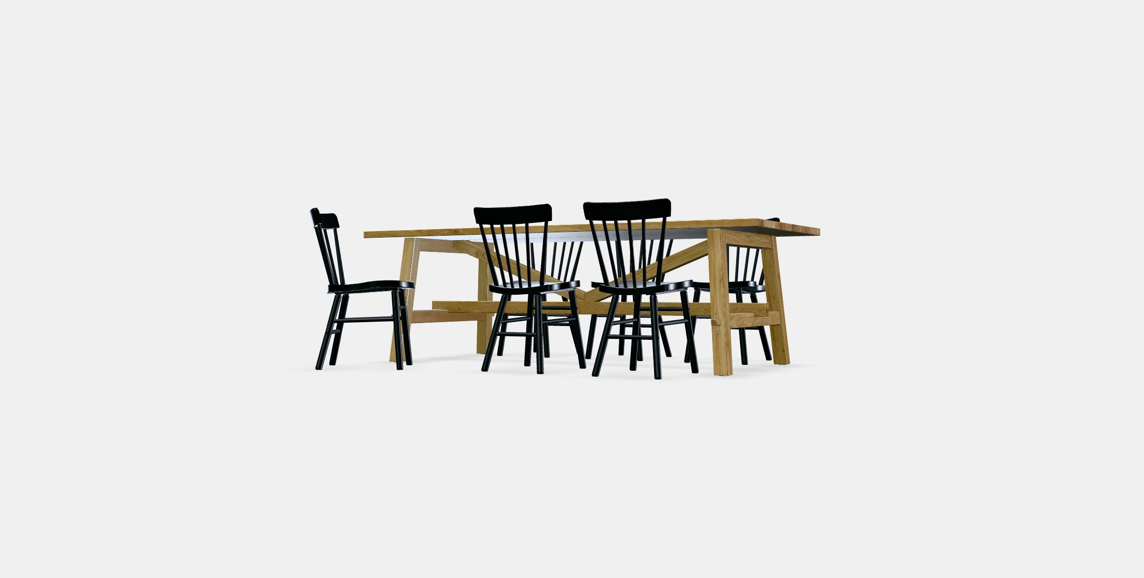 MOCKELBY - NORRARYD Table and 6 chairs Low-poly 3D model_13