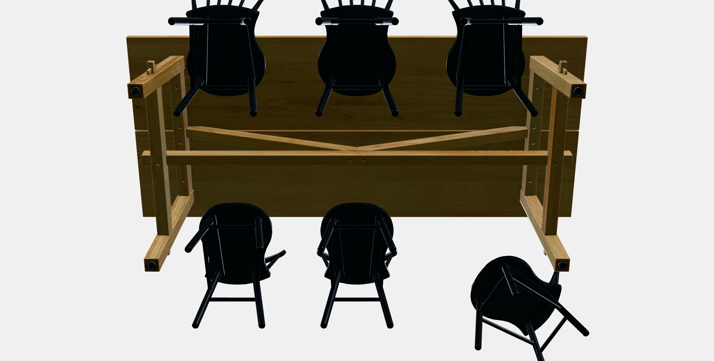 MOCKELBY - NORRARYD Table and 6 chairs Low-poly 3D model_8