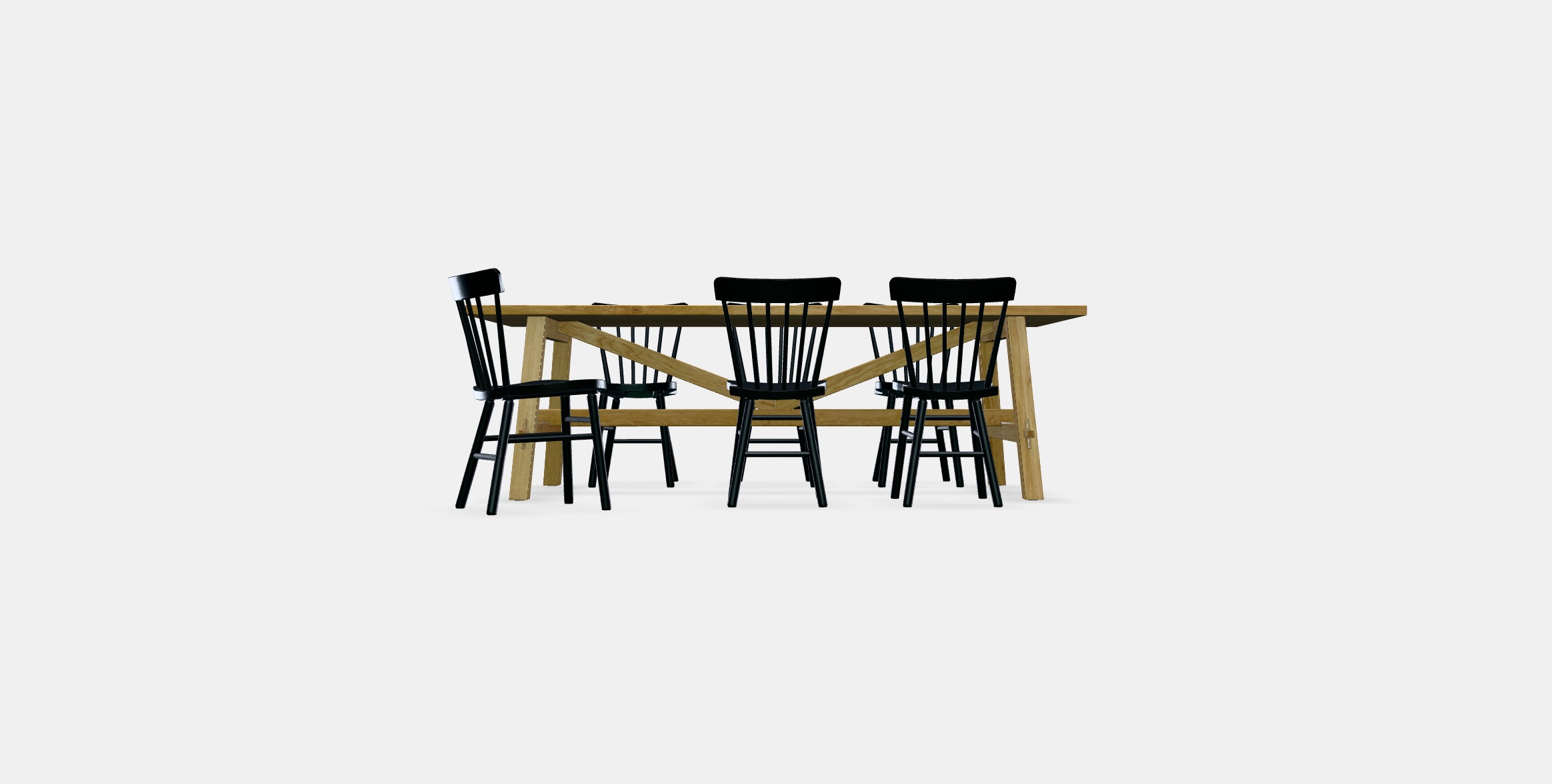 MOCKELBY - NORRARYD Table and 6 chairs Low-poly 3D model_10
