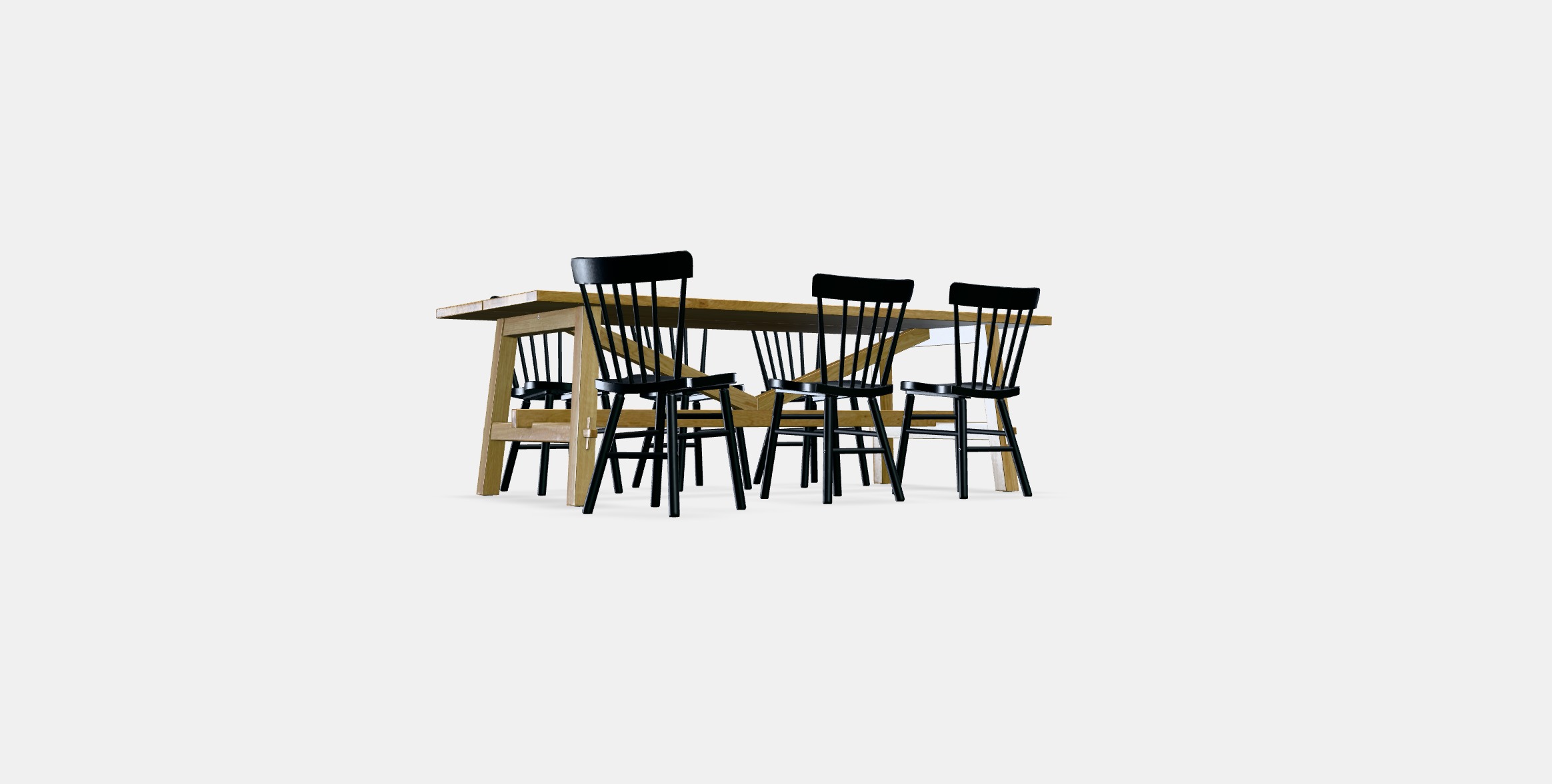 MOCKELBY - NORRARYD Table and 6 chairs Low-poly 3D model_3