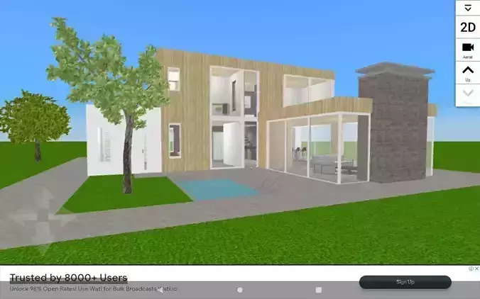 Modern Mansion Fully furnished and Textured  Low-poly 3D model