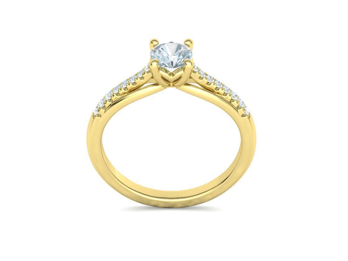 Petite Solitaire Engagement Ring 5mm stone Half Carat Gem 3D print model_18