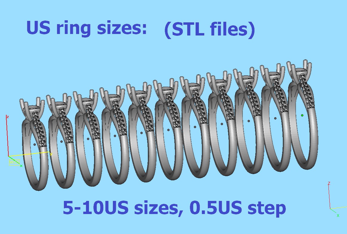 Petite Solitaire Engagement Ring 5mm stone Half Carat Gem 3D print model_8