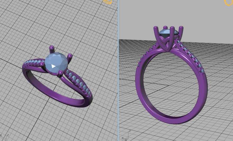 Petite Solitaire Engagement Ring 5mm stone Half Carat Gem 3D print model_42