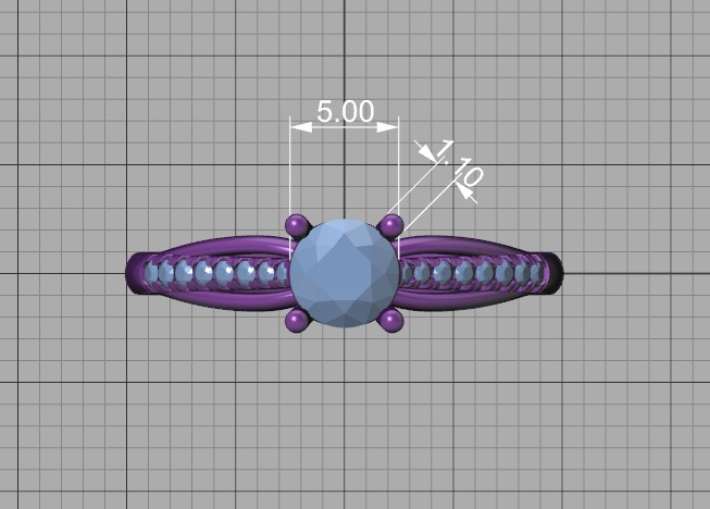 Petite Solitaire Engagement Ring 5mm stone Half Carat Gem 3D print model_5