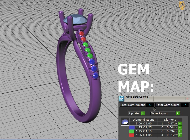 Petite Solitaire Engagement Ring 5mm stone Half Carat Gem 3D print model_6