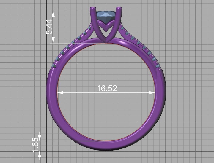 Petite Solitaire Engagement Ring 5mm stone Half Carat Gem 3D print model_41