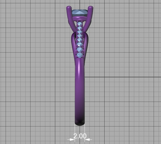 Petite Solitaire Engagement Ring 5mm stone Half Carat Gem 3D print model_46