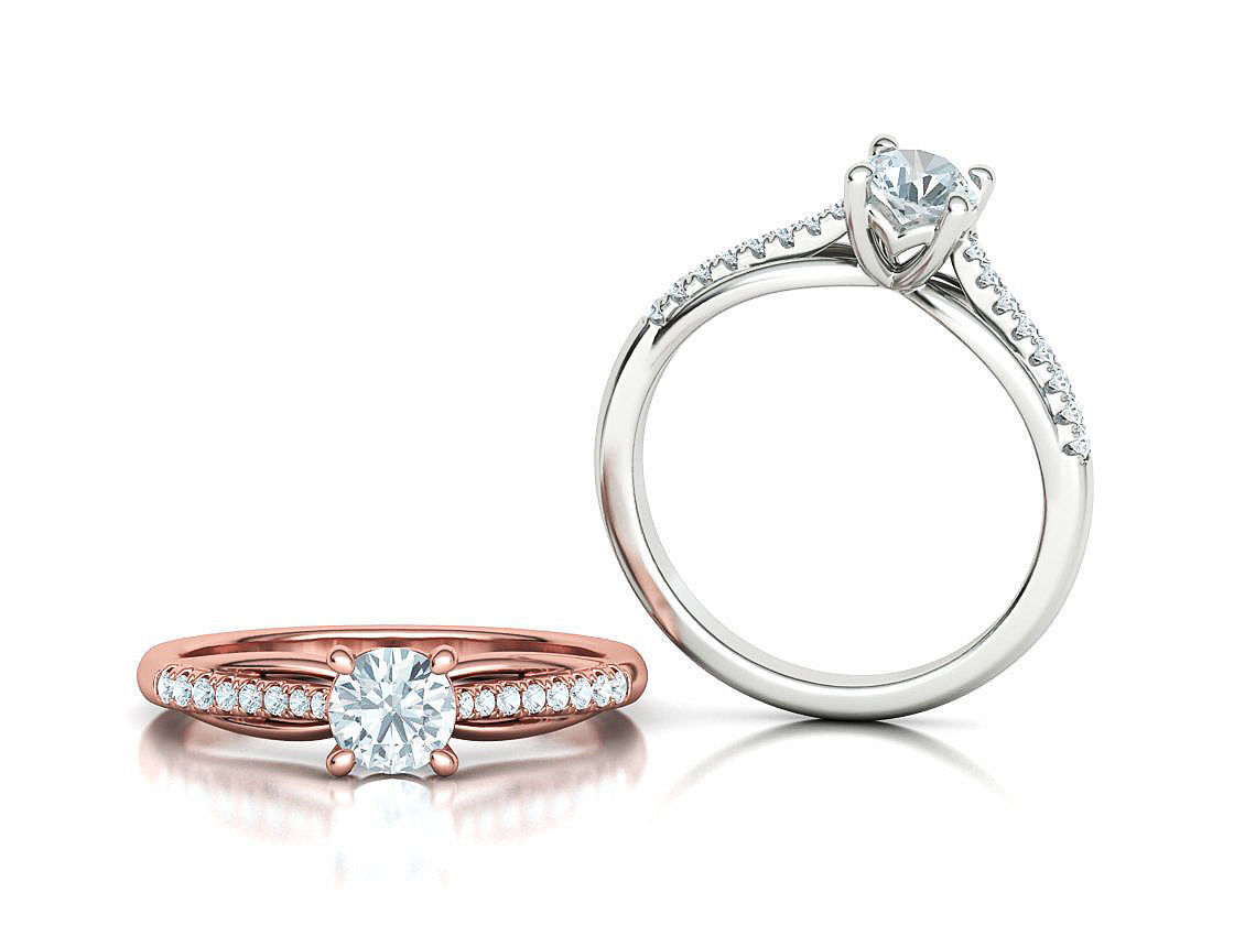 Petite Solitaire Engagement Ring 5mm stone Half Carat Gem 3D print model_1