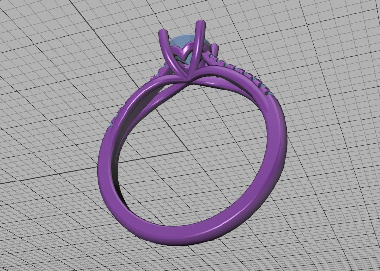 Petite Solitaire Engagement Ring 5mm stone Half Carat Gem 3D print model_43