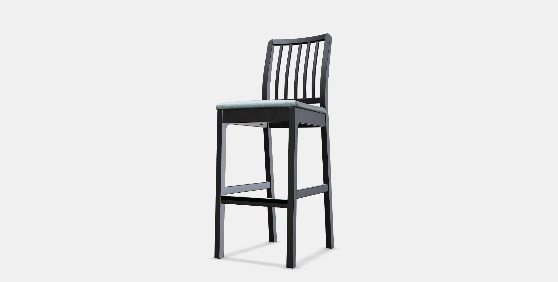 EKEDALEN Bar stool with backrest 2 Low-poly 3D model_12