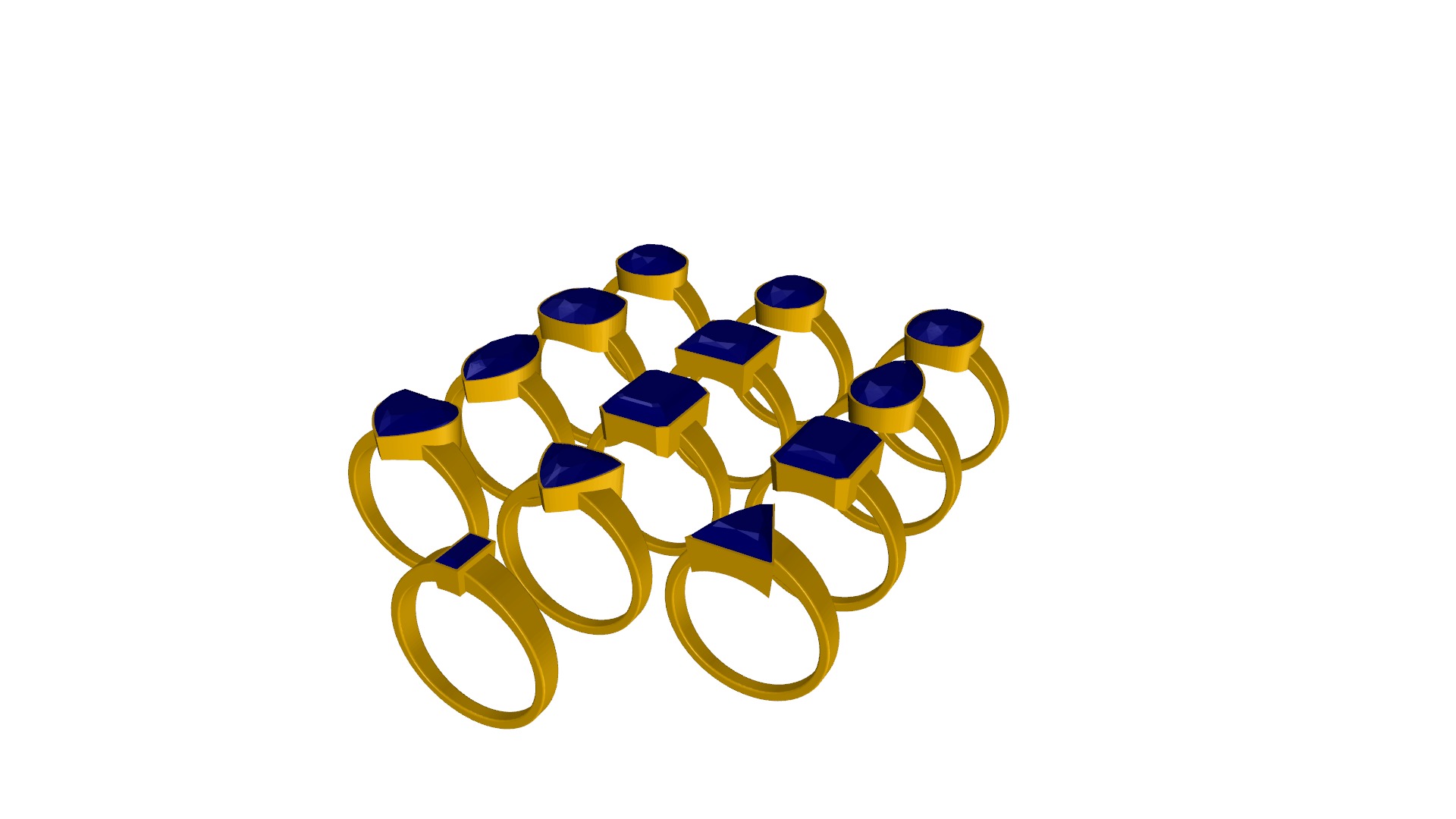 Set of 25 Bun Setting Rings 3D print model_2