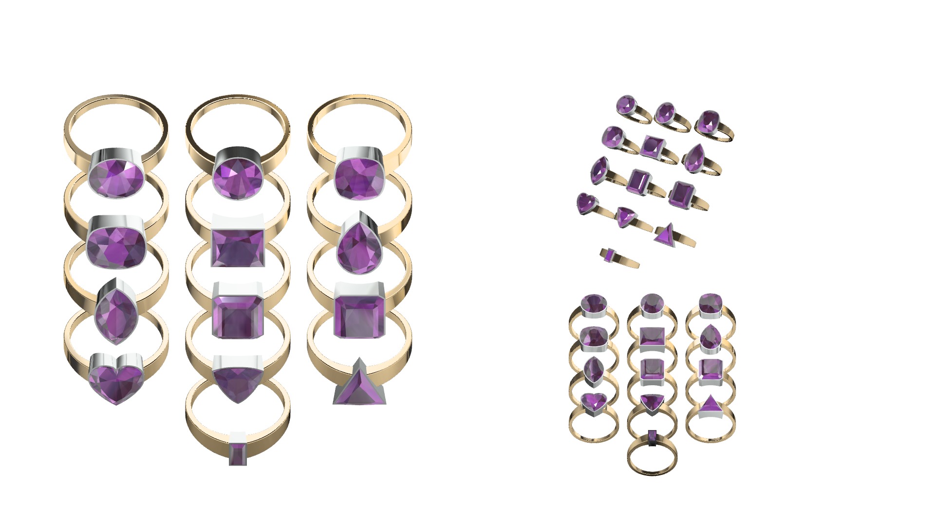 Set of 25 Bun Setting Rings 3D print model_11