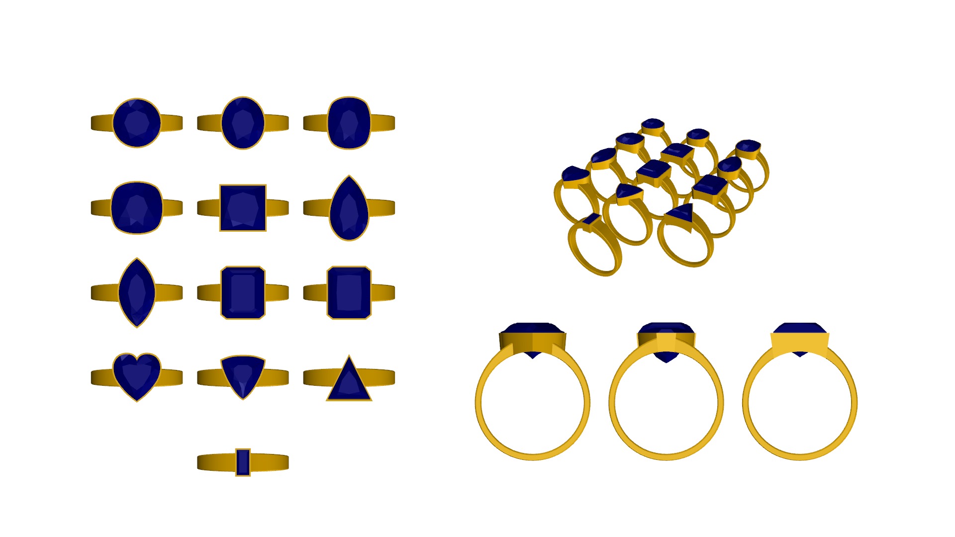Set of 25 Bun Setting Rings 3D print model_8