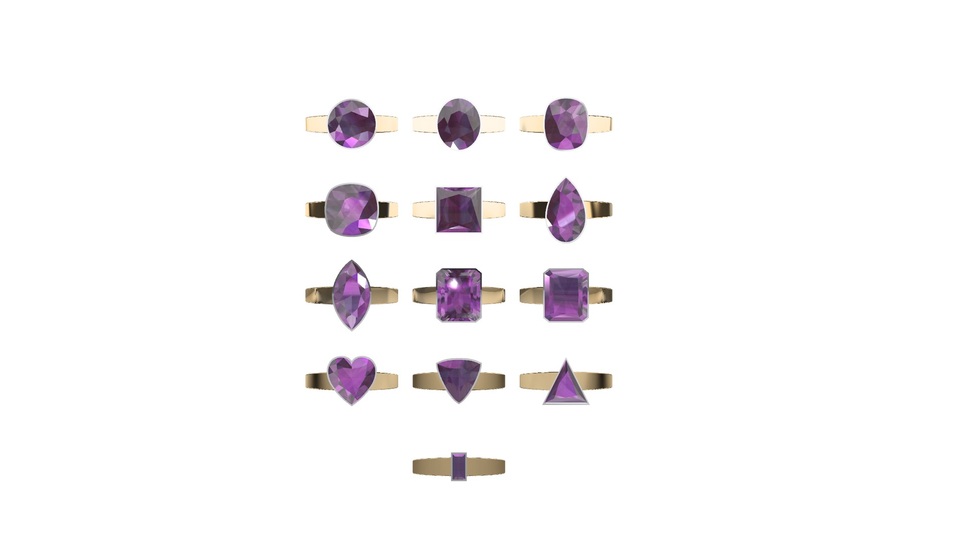 Set of 25 Bun Setting Rings 3D print model_1