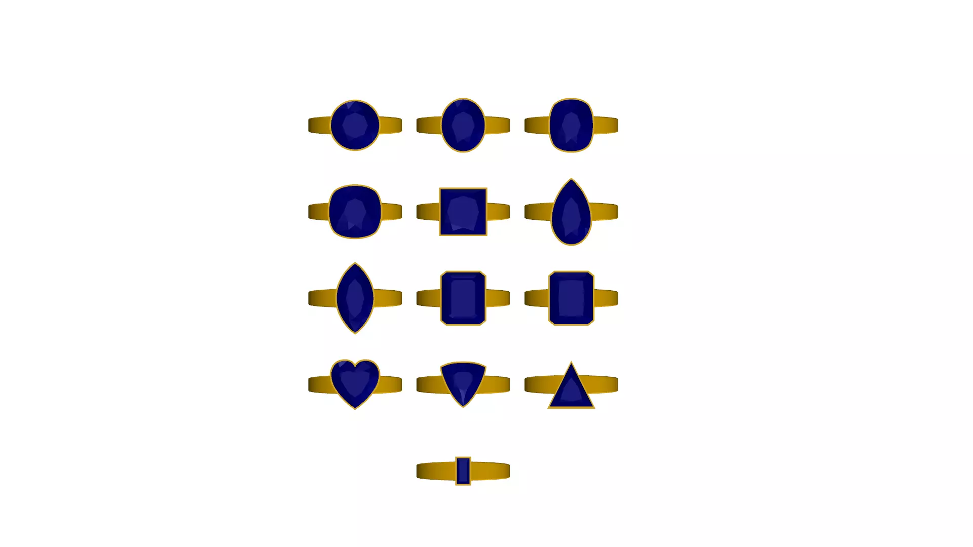 Set of 25 Bun Setting Rings 3D print model_0