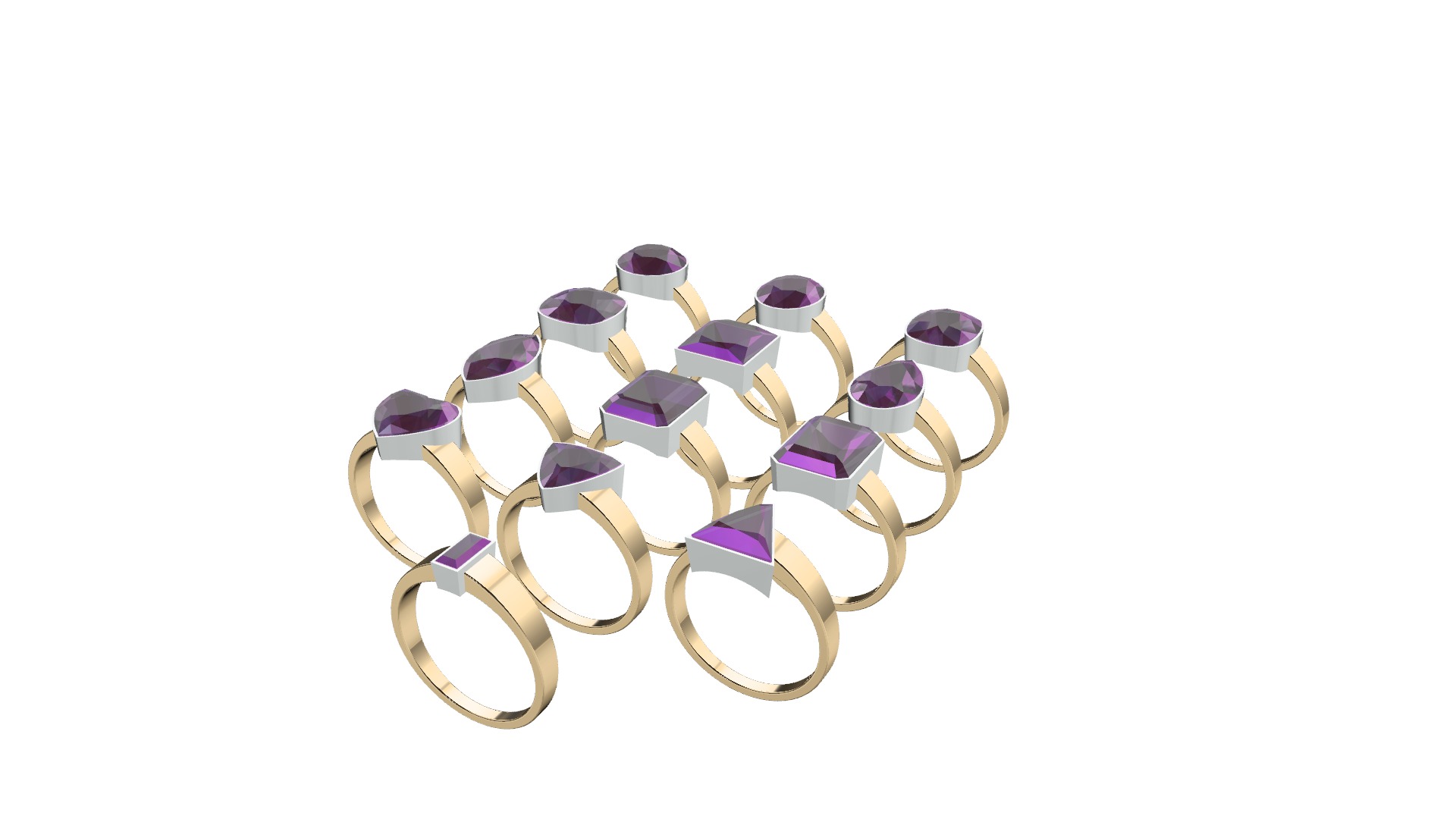 Set of 25 Bun Setting Rings 3D print model_3