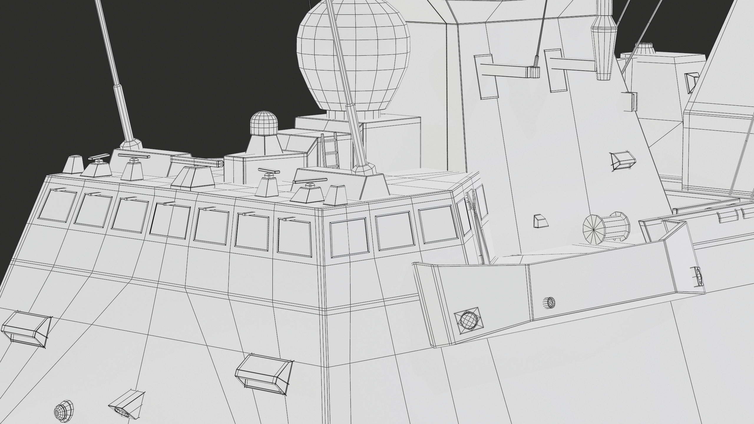 FREMM Aquitaine Class Frigate PBR Low-poly 3D model_68