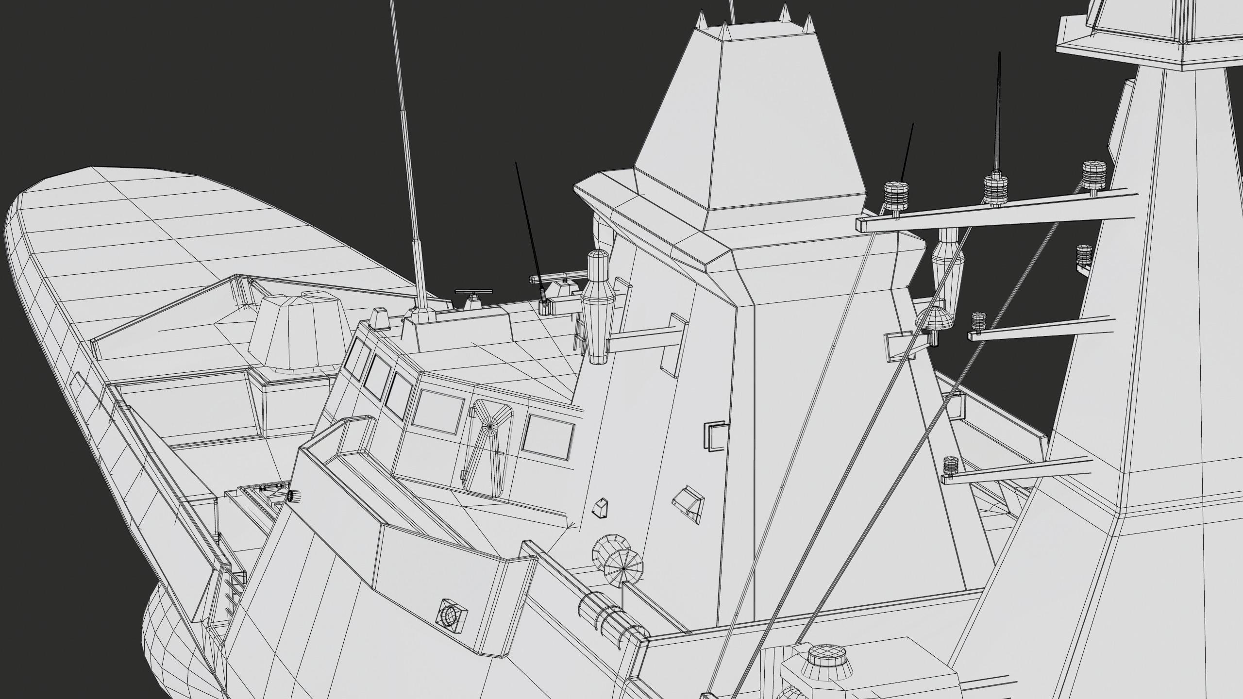 FREMM Aquitaine Class Frigate PBR Low-poly 3D model_69