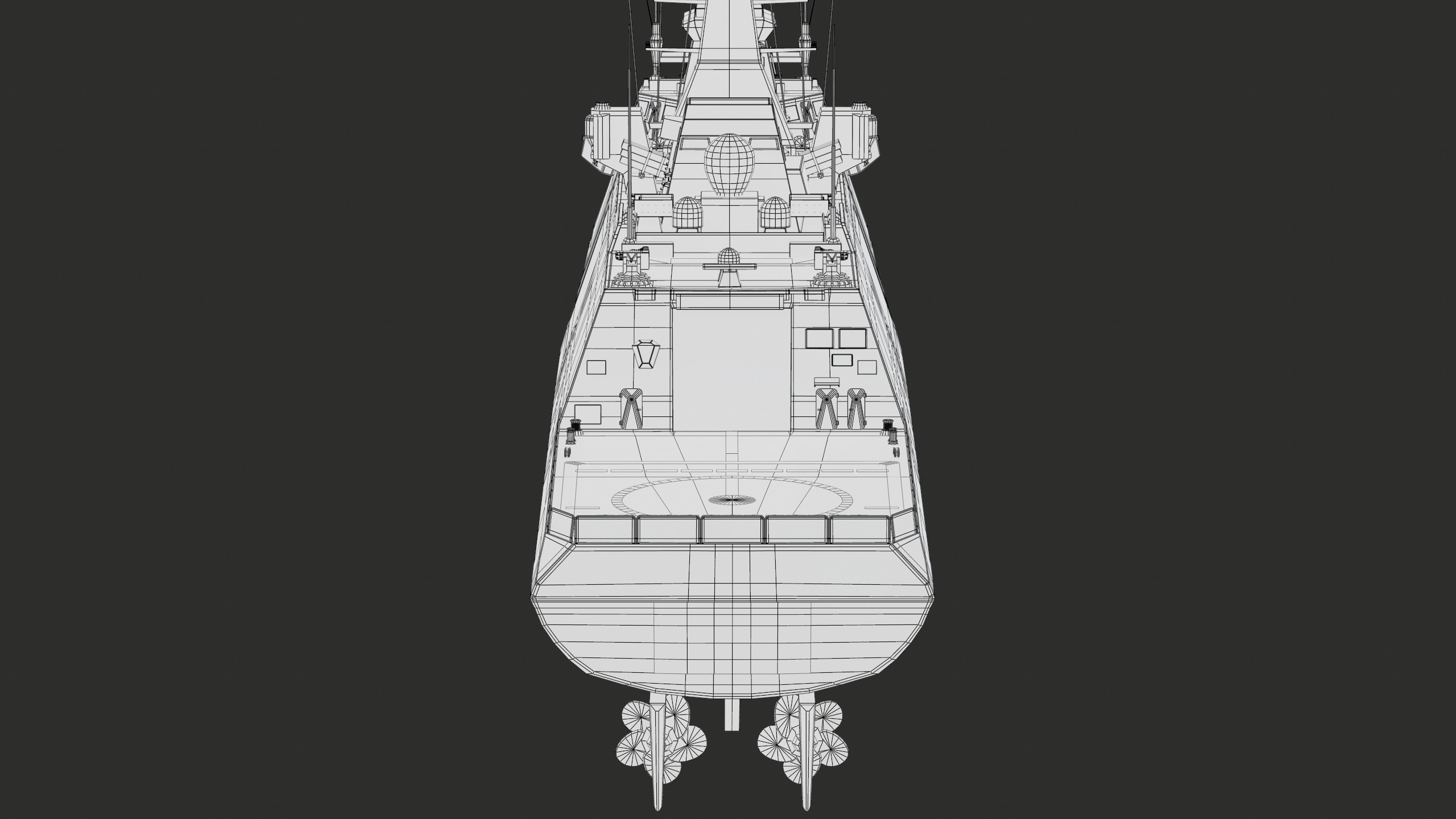 FREMM Aquitaine Class Frigate PBR Low-poly 3D model_58