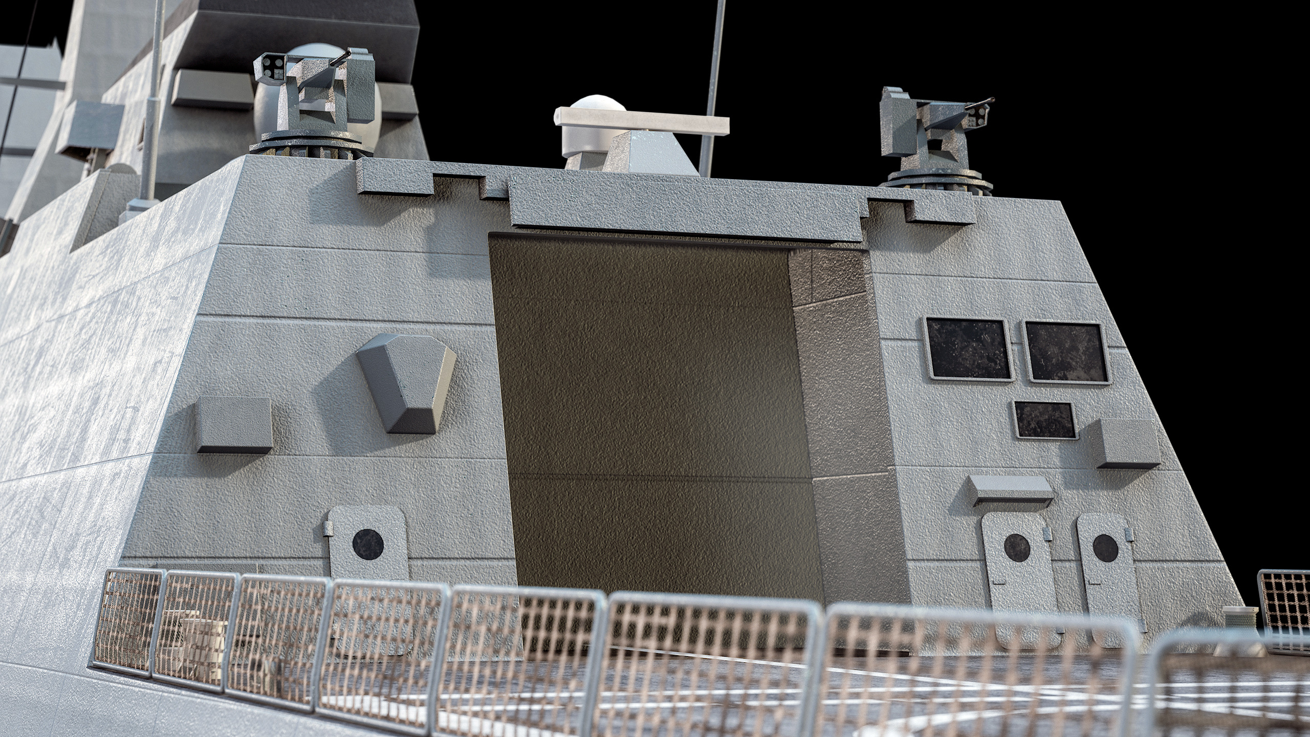 FREMM Aquitaine Class Frigate PBR Low-poly 3D model_38