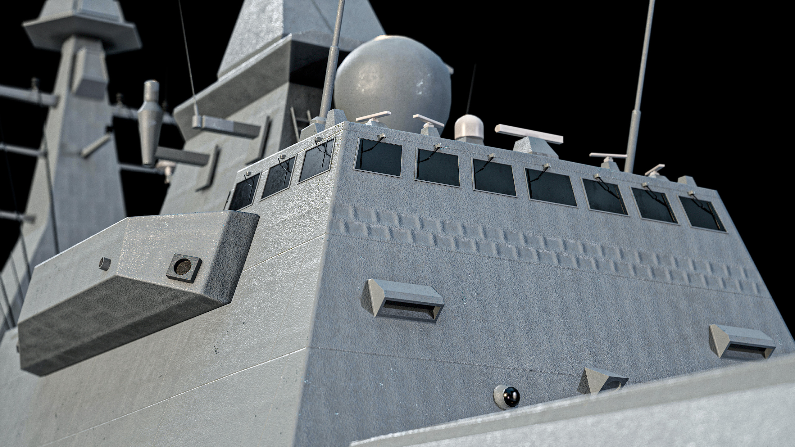 FREMM Aquitaine Class Frigate PBR Low-poly 3D model_25