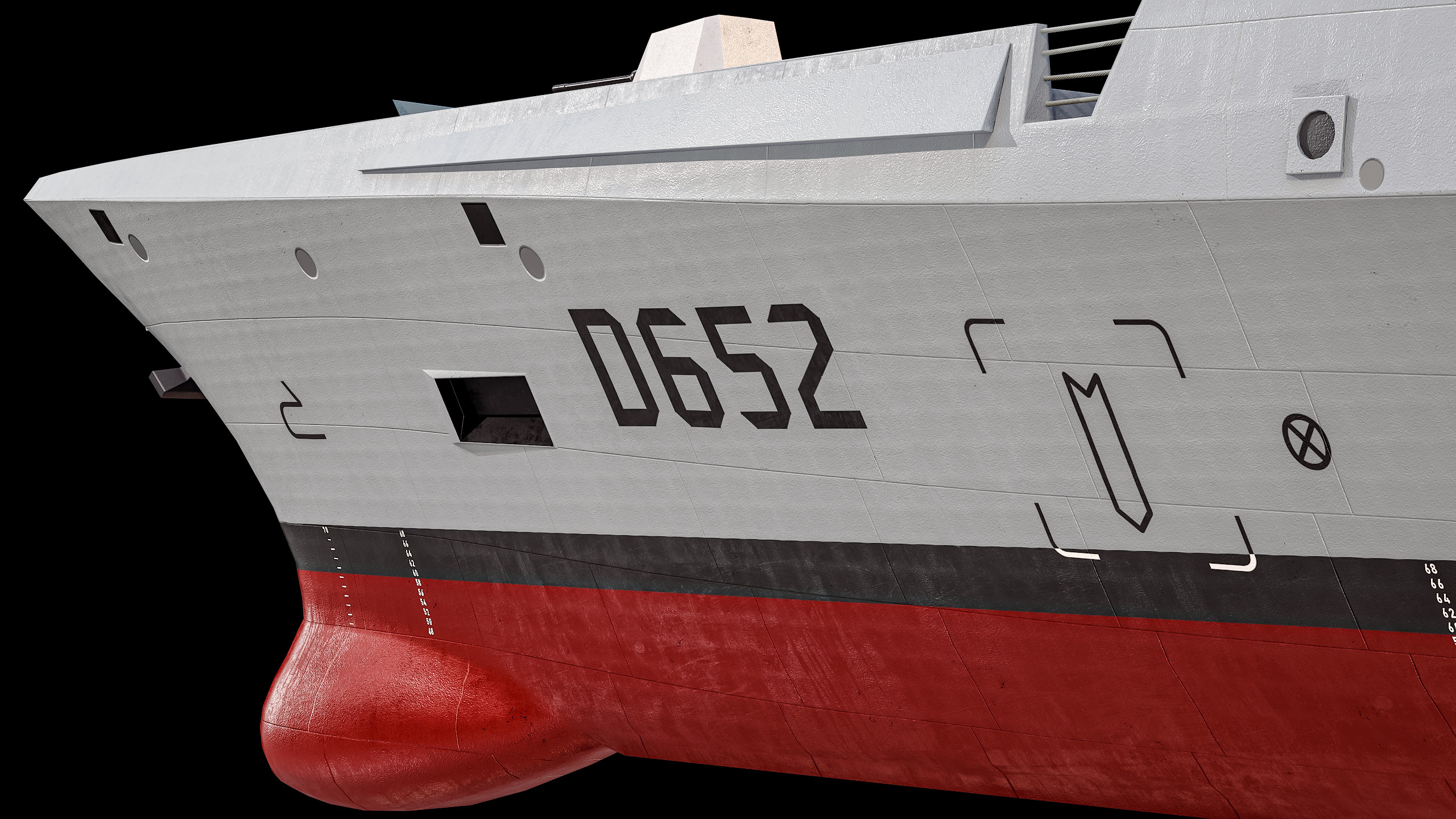FREMM Aquitaine Class Frigate PBR Low-poly 3D model_20