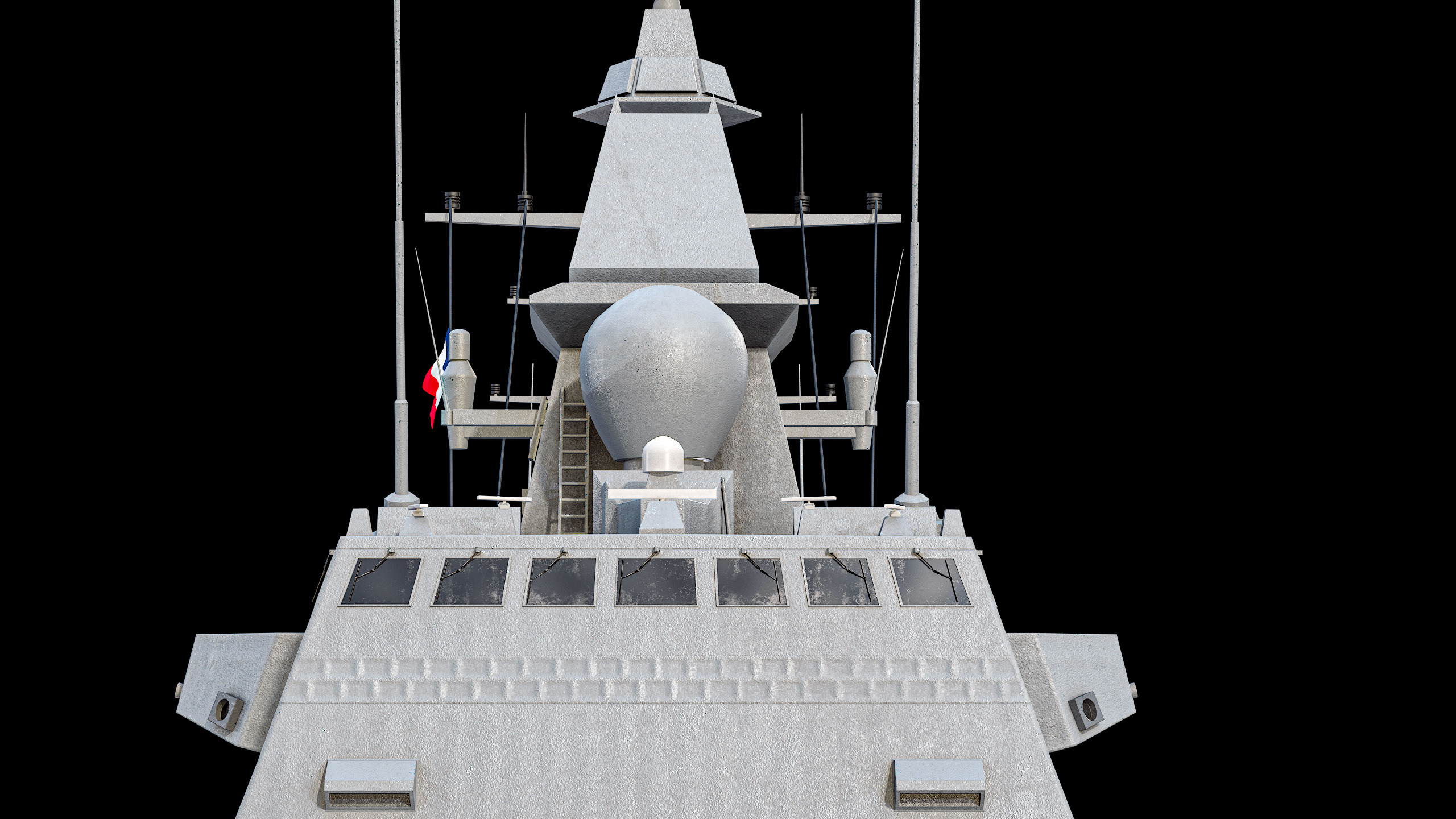 FREMM Aquitaine Class Frigate PBR Low-poly 3D model_41