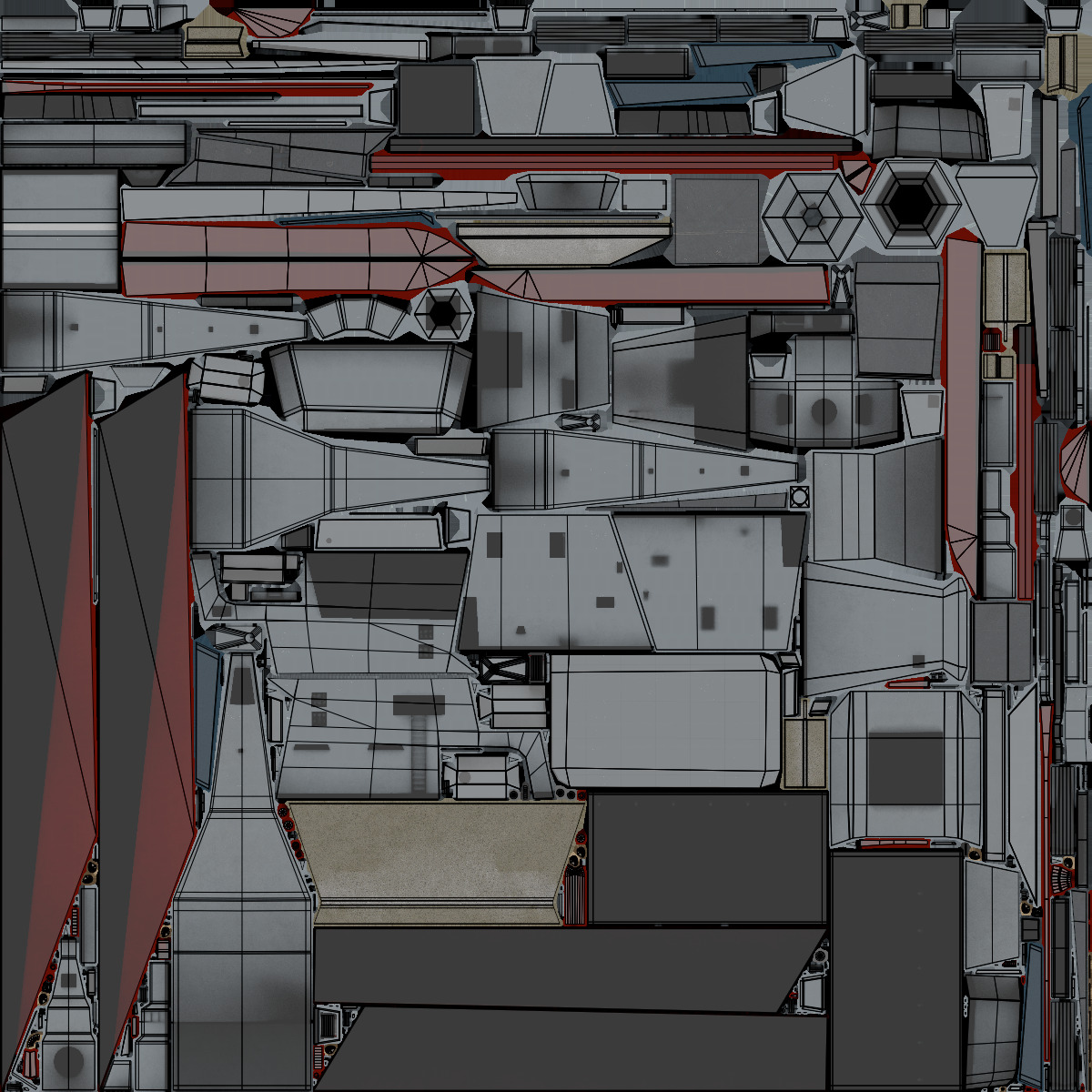 FREMM Aquitaine Class Frigate PBR Low-poly 3D model_82