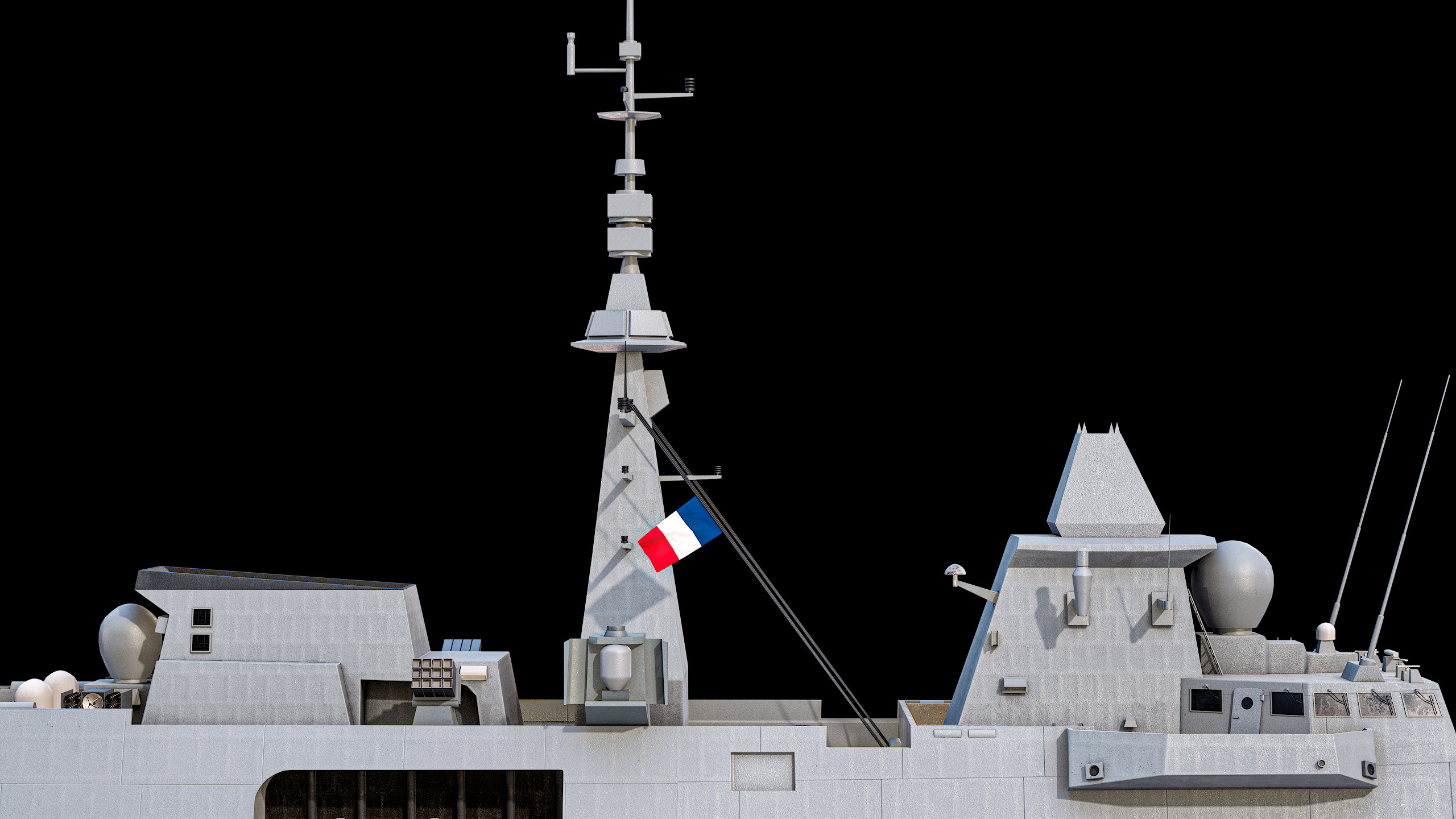 FREMM Aquitaine Class Frigate PBR Low-poly 3D model_47