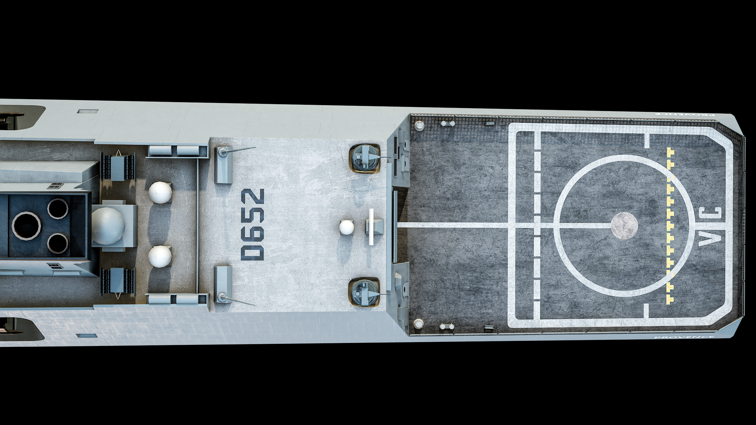 FREMM Aquitaine Class Frigate PBR Low-poly 3D model_44