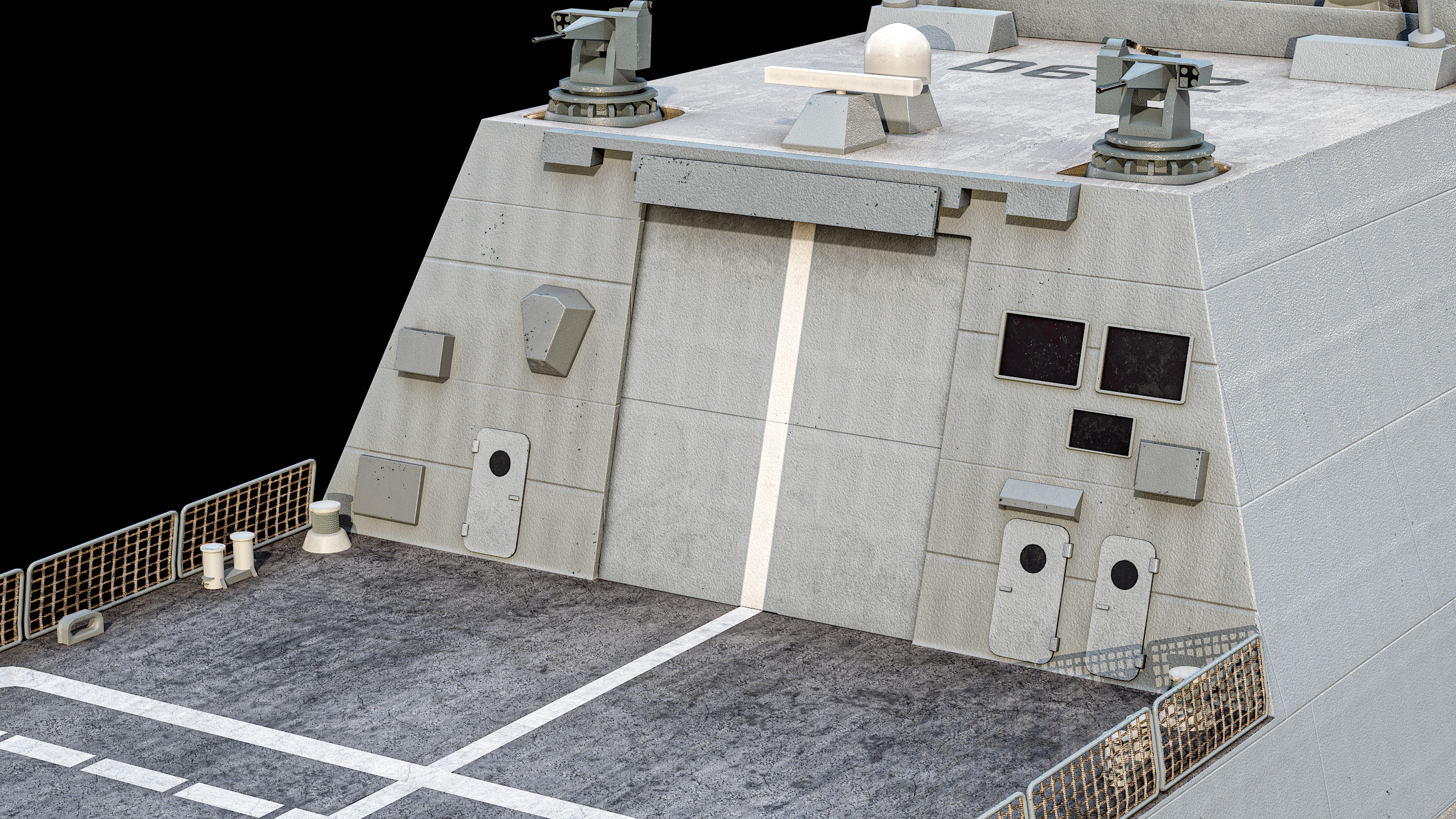 FREMM Aquitaine Class Frigate PBR Low-poly 3D model_37