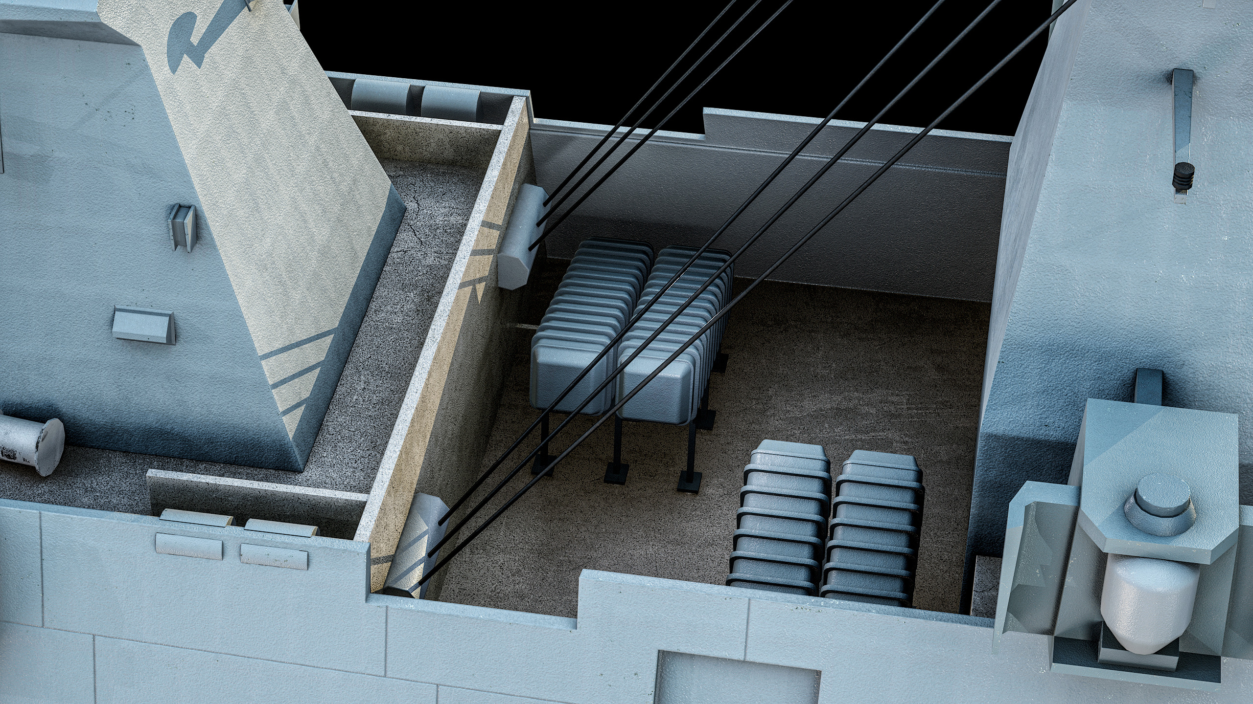 FREMM Aquitaine Class Frigate PBR Low-poly 3D model_32