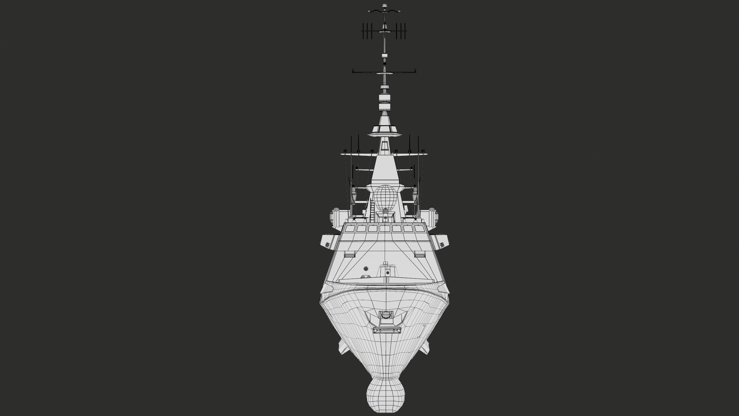 FREMM Aquitaine Class Frigate PBR Low-poly 3D model_50
